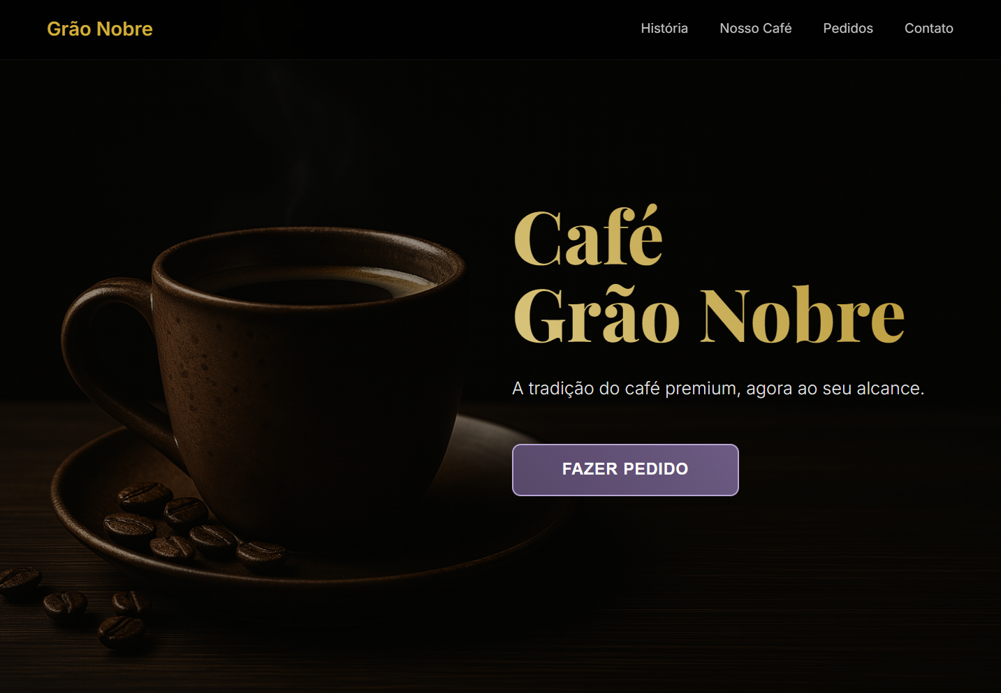 Preview do site da marca Café Grão Nobre