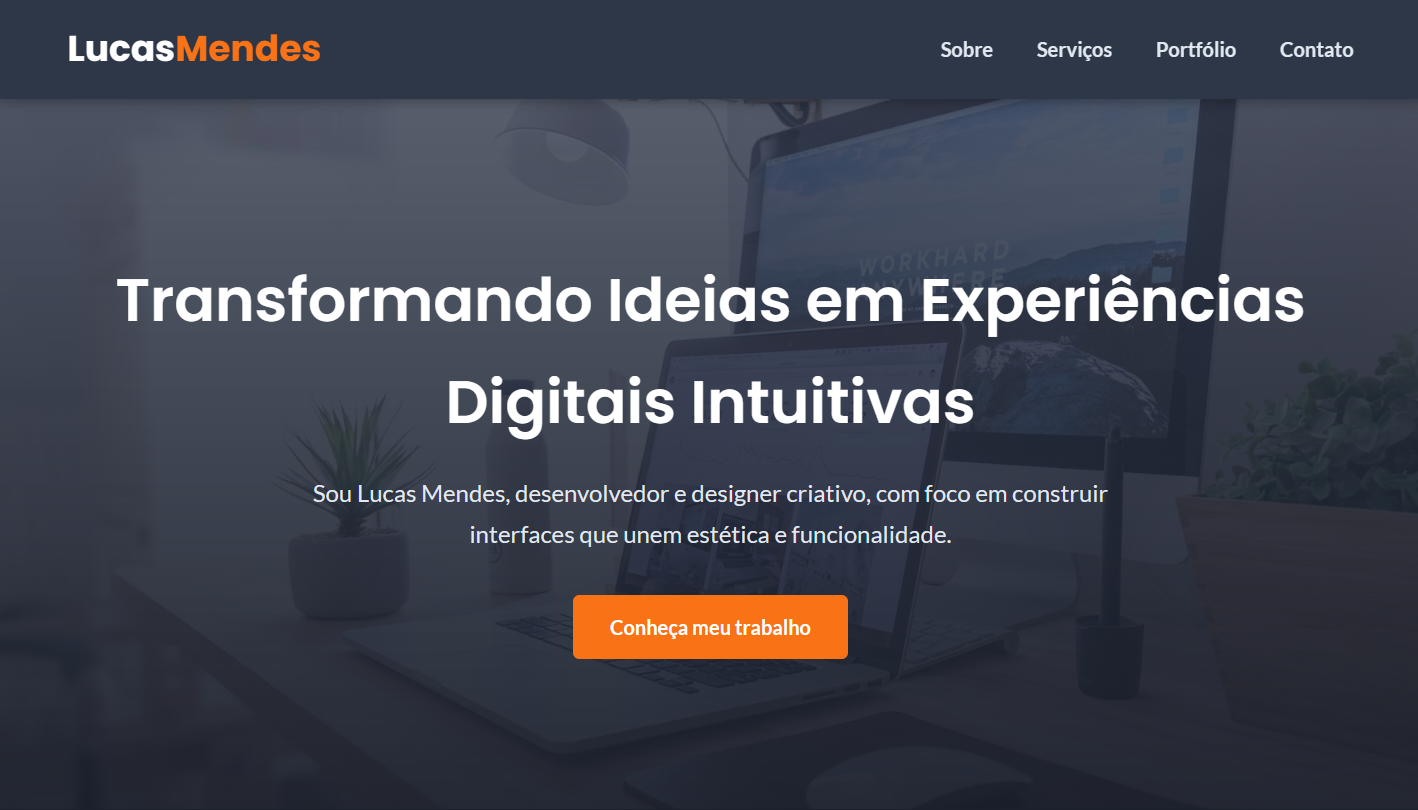 Preview do portfólio do desenvolvedor Lucas Mendes